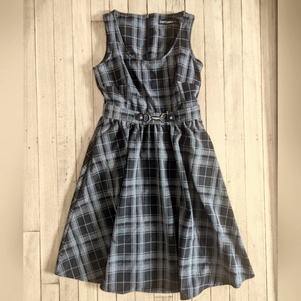 Disturbia Bittersweet Check Midi Dress size 4